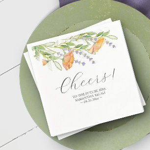 Bruiloft servetten botanische wilde bloemen