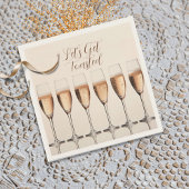 Bruiloft servetten Rij van roze champagne glazen