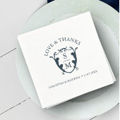 Bruiloft servetten Sjabloon Custom Monogram Crest