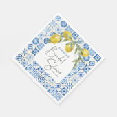 Bruiloft servetten van blauwe mediterraanse tegels (Hoek)