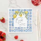 Bruiloft servetten van blauwe mediterrane tegels (Insitu)