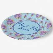 Bruiloft Shabby Pansy Blauw  Bloembloem Papieren Bordje (Gekanteld)