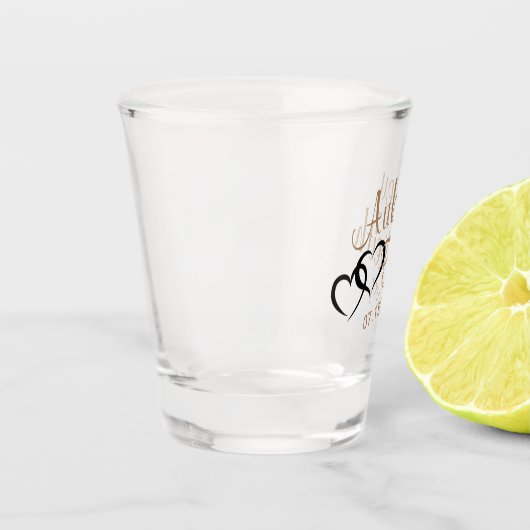 Bruiloft Shot Bril met bruid en bruidegom naam Shot Glas (Links)