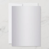 Bruiloft | Silver Violet Shimmer Stripe Monogram Kaart (Achterkant)