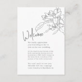 Bruiloft sinaasappel bloesem bruiloft welkom dank informatiekaartje (Voorkant)