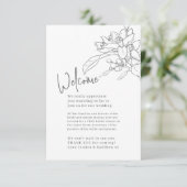 Bruiloft sinaasappel bloesem bruiloft welkom dank informatiekaartje (Staand voorkant)