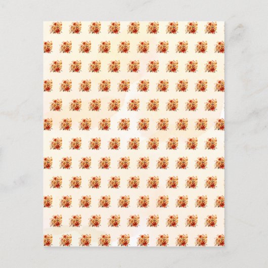 Bruiloft sinaasappel florals bijen budget uitnodig (Achterkant)