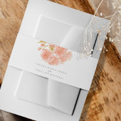 Bruiloft sinaasappel perzik bloesem waterverf op m uitnodigingen wikkel