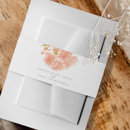 Bruiloft sinaasappel perzik bloesem waterverf op m uitnodigingen wikkel