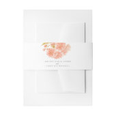 Bruiloft sinaasappel perzik bloesem waterverf op m uitnodigingen wikkel (Voorkant Voorbeeld)