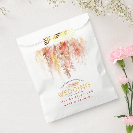 Bruiloft sinaasappel rood bruin dank u gunsttas bedankzakje (Gezegeld)