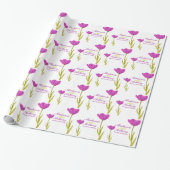 Bruiloft single paarse tulp art custom wrap cadeaupapier (Uitgerold)