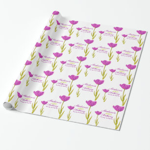 Bruiloft single paarse tulp art custom wrap cadeaupapier