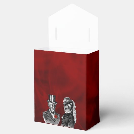 Bruiloft skelet schedels ‘Tot de dood ons deel Bedankdoosjes (Geopend)