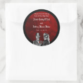 Bruiloft skelet schedels ‘Tot de dood ons deel Ronde Sticker (Tas)