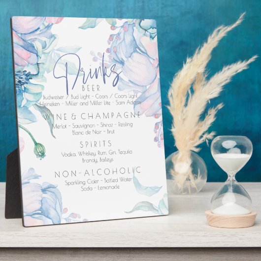 Bruiloft | Sky Blue en Bubblegum Pink Peonies Fotoplaat (Zijkant)