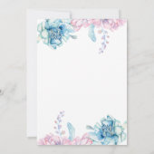 Bruiloft | Sky Blue en Bubblegum Pink Peonies Kaart (Achterkant)