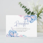 Bruiloft | Sky Blue en Bubblegum Pink Peonies Kaart (Staand voorkant)