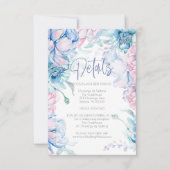 Bruiloft | Sky Blue en Bubblegum Pink Peonies Kaart (Voorkant)