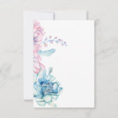 Bruiloft | Sky Blue en Bubblegum Pink Peonies Kaart (Achterkant)