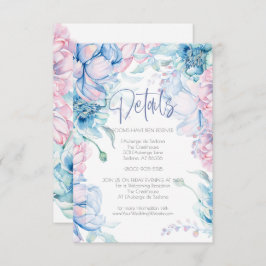 Bruiloft | Sky Blue en Bubblegum Pink Peonies Kaart