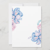 Bruiloft | Sky Blue en Bubblegum Pink Peonies Kaart (Achterkant)