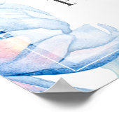 Bruiloft | Sky Blue en Bubblegum Pink Peonies Poster (Hoek)