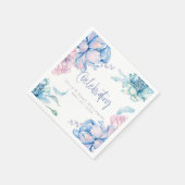Bruiloft | Sky Blue en Bubblegum Pink Peonies Servet (Hoek)