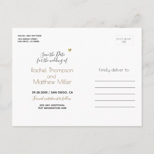 bruiloft / sla de datum op aankondigingskaart (Achterkant)