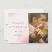 BRUILOFT | Sla de datum op Foto Blush Pink Save The Date (Voorkant)
