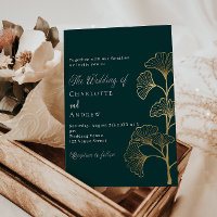 Bruiloft smaragdgroene ginkgo bladeren goud