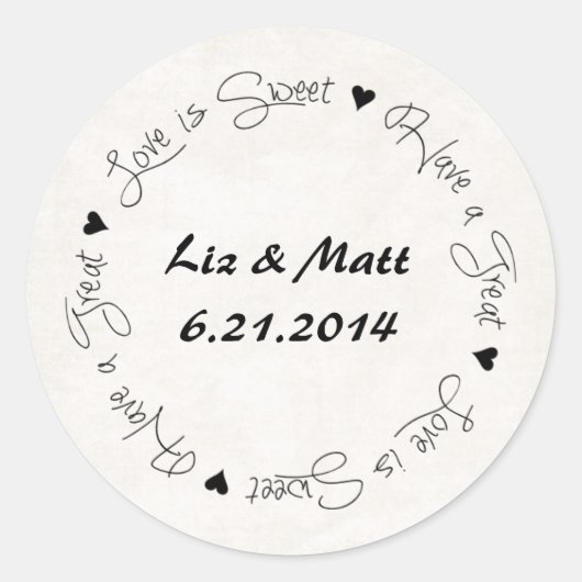 Bruiloft Snoep Party Favor Sticker (Voorkant)