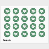 Bruiloft social distancing gastverzorging groen ha ronde sticker (Vel)