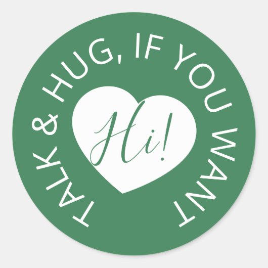 Bruiloft social distancing gastverzorging groen ha ronde sticker (Voorkant)