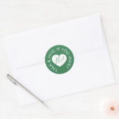 Bruiloft social distancing gastverzorging groen ha ronde sticker (Envelop)