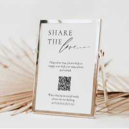 Bruiloft Social Media Tafelbord met QR-code Poster
