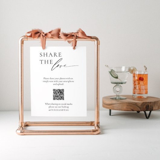 Bruiloft Social Media Tafelbord met QR-code Poster