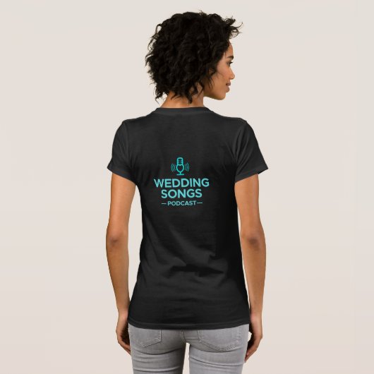 Bruiloft Songs Podcast Logo Vrouwen Zwart T-shirt (Achterkant volledig)