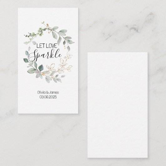 Bruiloft Sparkler Label, Sparkler Verstuur Labels Informatiekaartje (Voorkant / Achterkant)