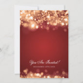 Bruiloft Sparkling Lights Goud Kaart (Achterkant)