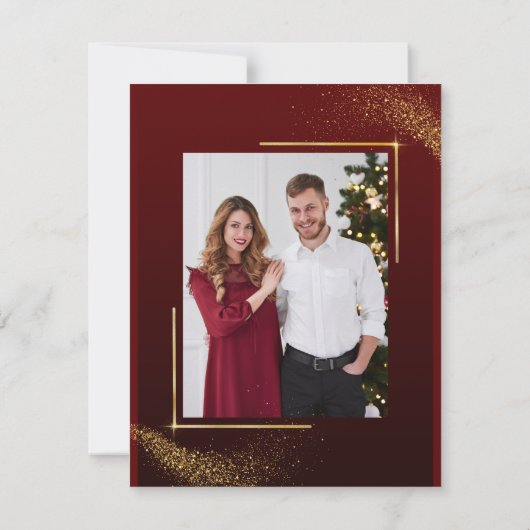 Bruiloft sprankelende kerstboom Uitnodiging (Achterkant)