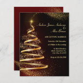 Bruiloft sprankelende kerstboom Uitnodiging (Voorkant / Achterkant)