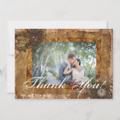 Bruiloft Steampunk Victoriaans Fotosjabloon Bedankkaart (Voorkant)