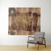 Bruiloft Steampunk Vintage Victoriaanse Kaart Vers Wandkleed (In Situ (horizontaal))