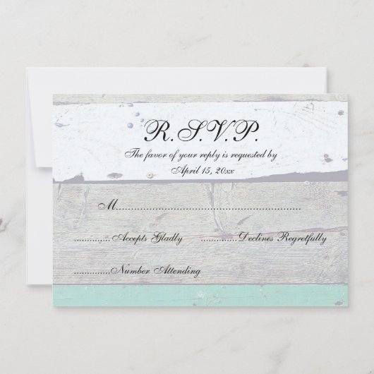 Bruiloft Stervisje Strand Thema Rustiek Kaart (Achterkant)