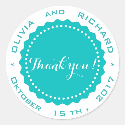 Bruiloft sticker met stempel (Voorkant)