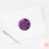 Bruiloft Sticker Paarse en Zilver Glitter Agaat (Envelop)
