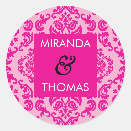 BRUILOFT STICKER / SEAL :: damast kleuren 2A (Voorkant)