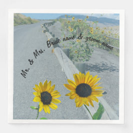 Bruiloft stickers casual bergweg bloemen servet