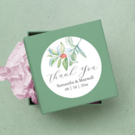 Bruiloft Stickers Dank u eenvoudige kerst